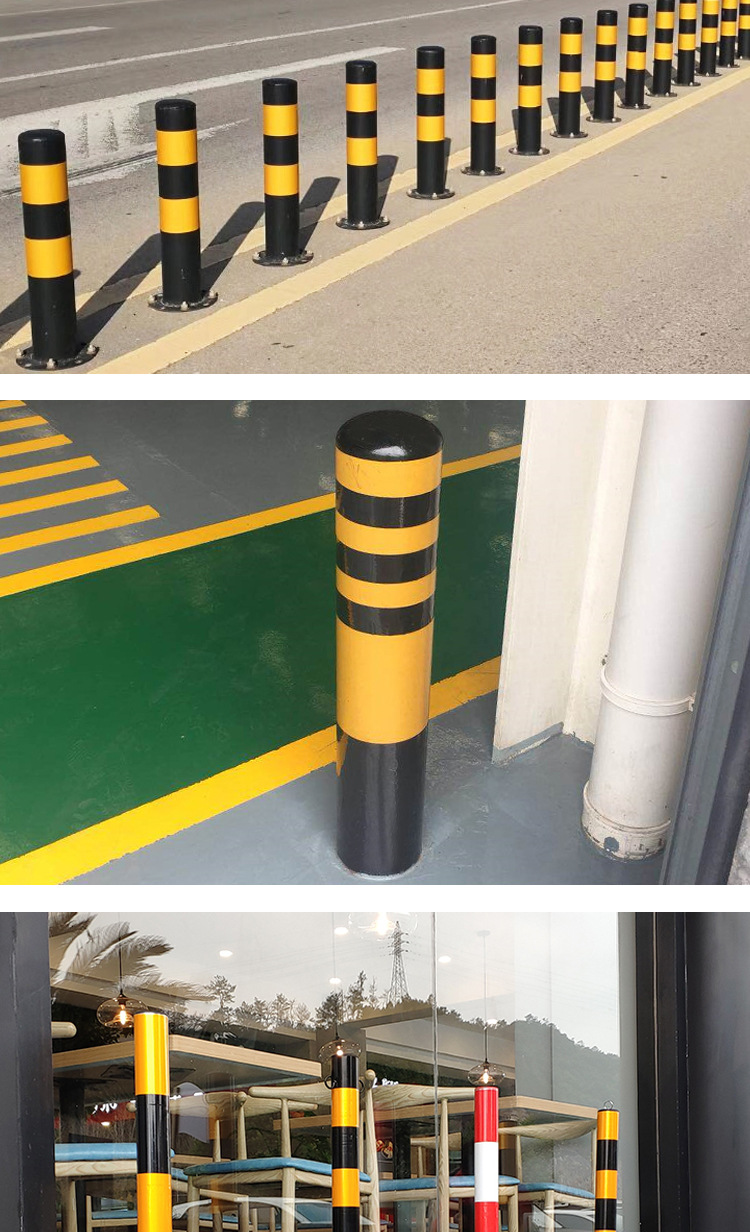 钢铁警示柱 安全防撞杆 带锁警示桩 交通隔离柱 反光警示柱