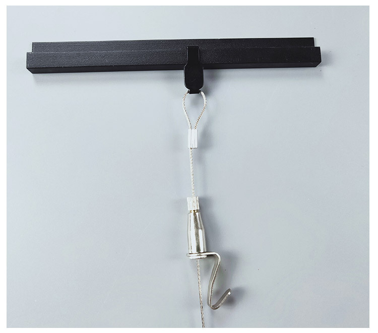 黑色白色烤漆小钩子 钢丝绳挂画钩 画展画廊挂钩 挂画器绳可移动