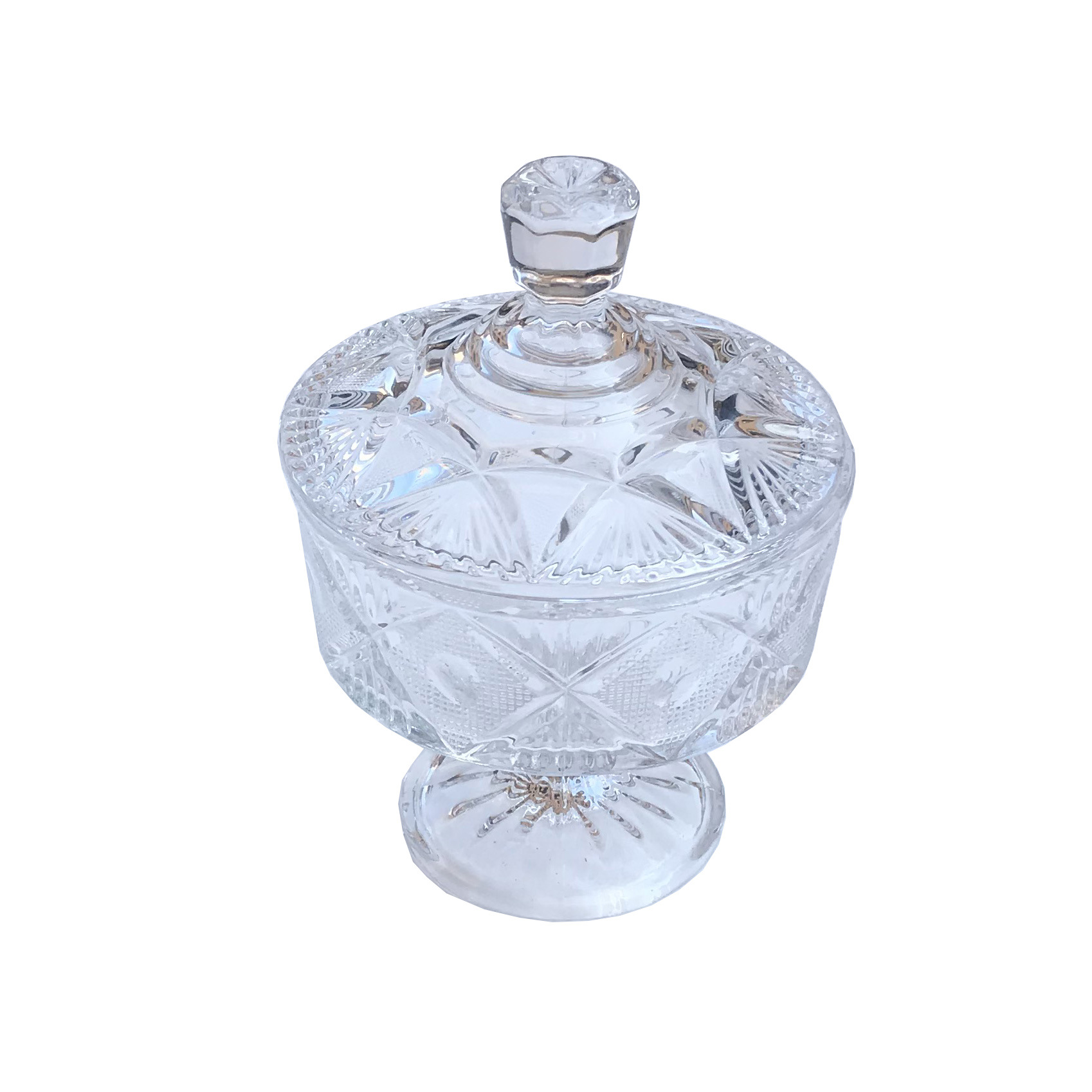 水晶高脚玻璃糖缸罐 储物罐装饰罐透明首饰干果罐糖果盅缸批发