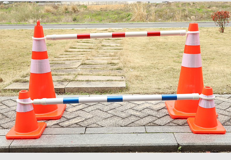 1米伸缩厂家直销马路围栏 橡胶路锥连接杆反光隔离警示杆固定杆
