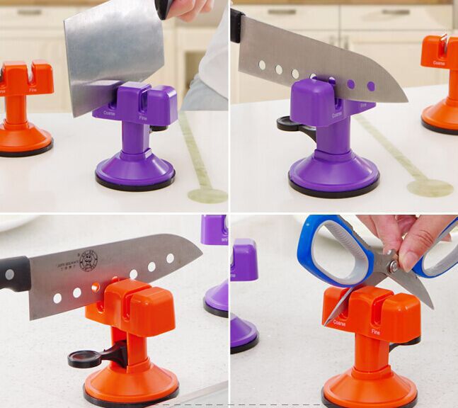 Household Double-Headed Suction Cup Sharpening Stone Simple Quick Sharpener Suction Cup Fixed