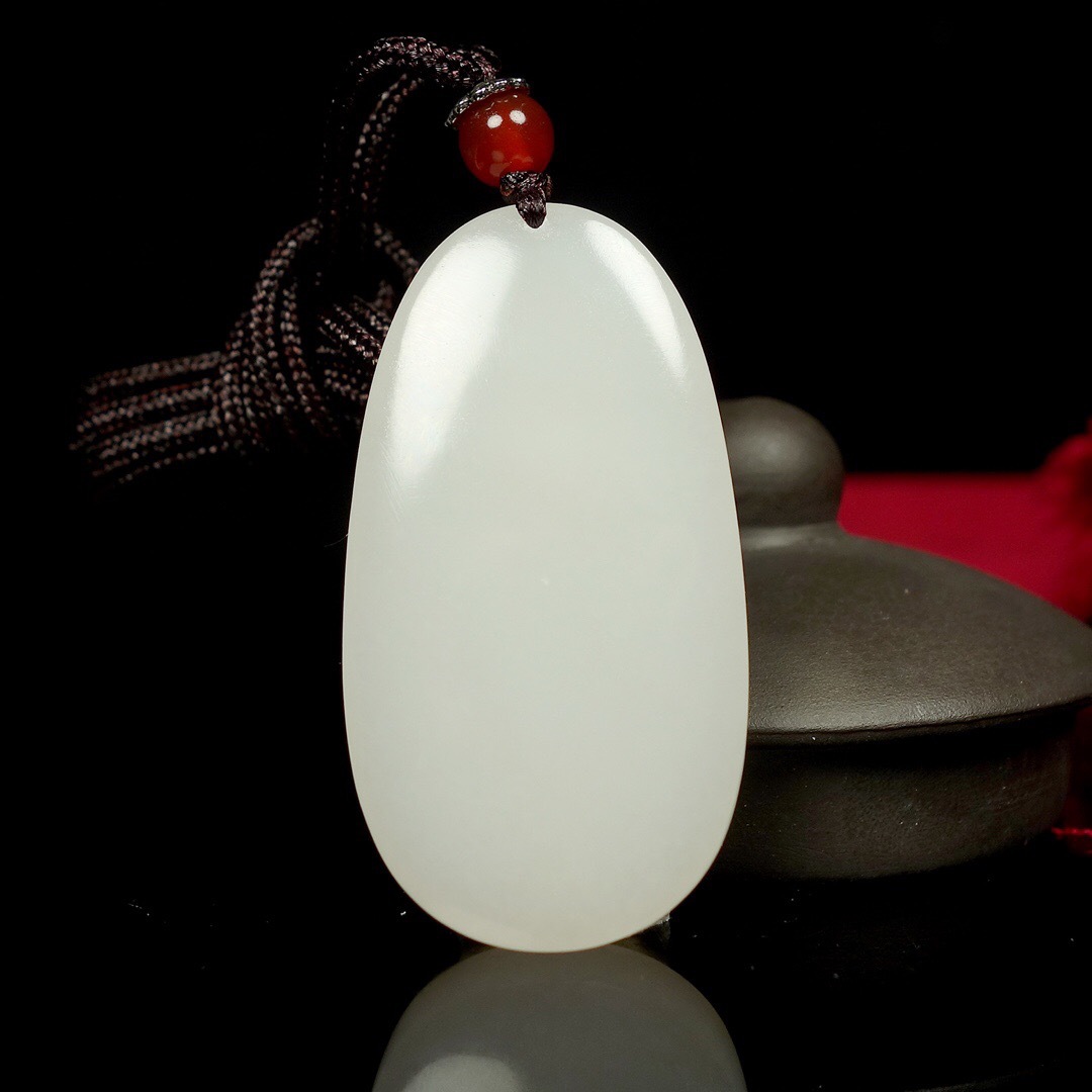 和田玉青海料羊脂玉白玉 青海料 祥福佛挂件 吊坠 女款吊坠带证书