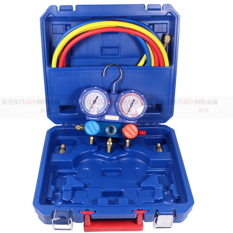 大圣WK-P6002S R22R410A抽空加氟打压制冷双表变频空调加液表阀