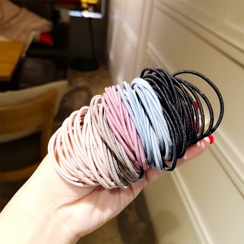 袋装100条韩国女细头绳发绳发饰成人简约发圈扎头发饰橡皮筋儿童