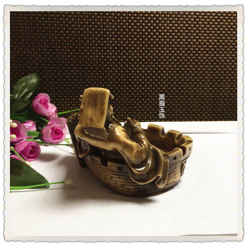 仿古烟灰缸摆件批发 树脂烟灰缸摆件销售 工艺品会销江湖地摊展销