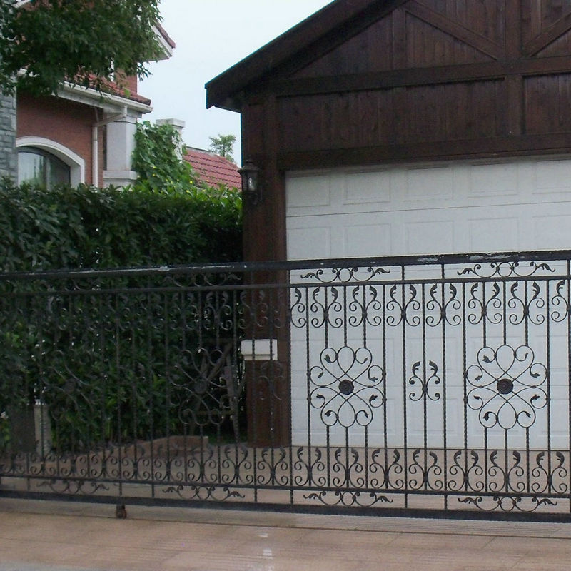 厂家生产 电动铁艺门 铁艺移门 庭院铁艺大门 小区欧式铁艺门定做