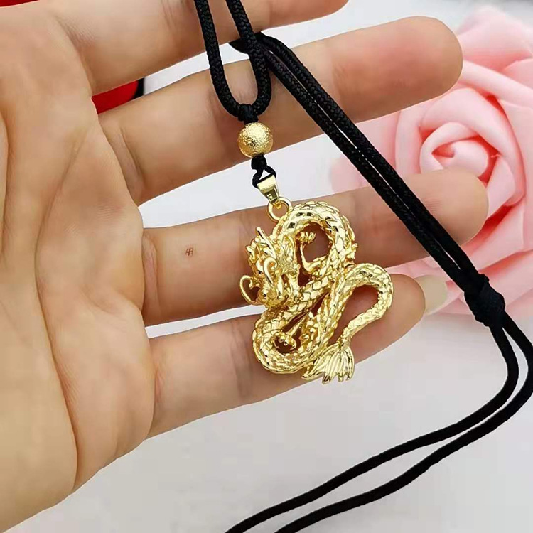 精品黄铜镀金祥龙男士吊坠电镀铜饰品仿黄金首饰实体电商货源批发