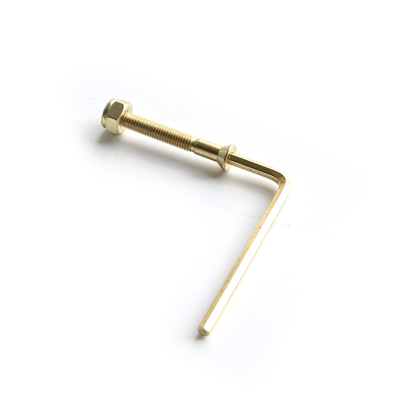 滑板穿钉 长板舞板陆地冲浪板桥钉 电镀金色38mm桥钉一套8颗装