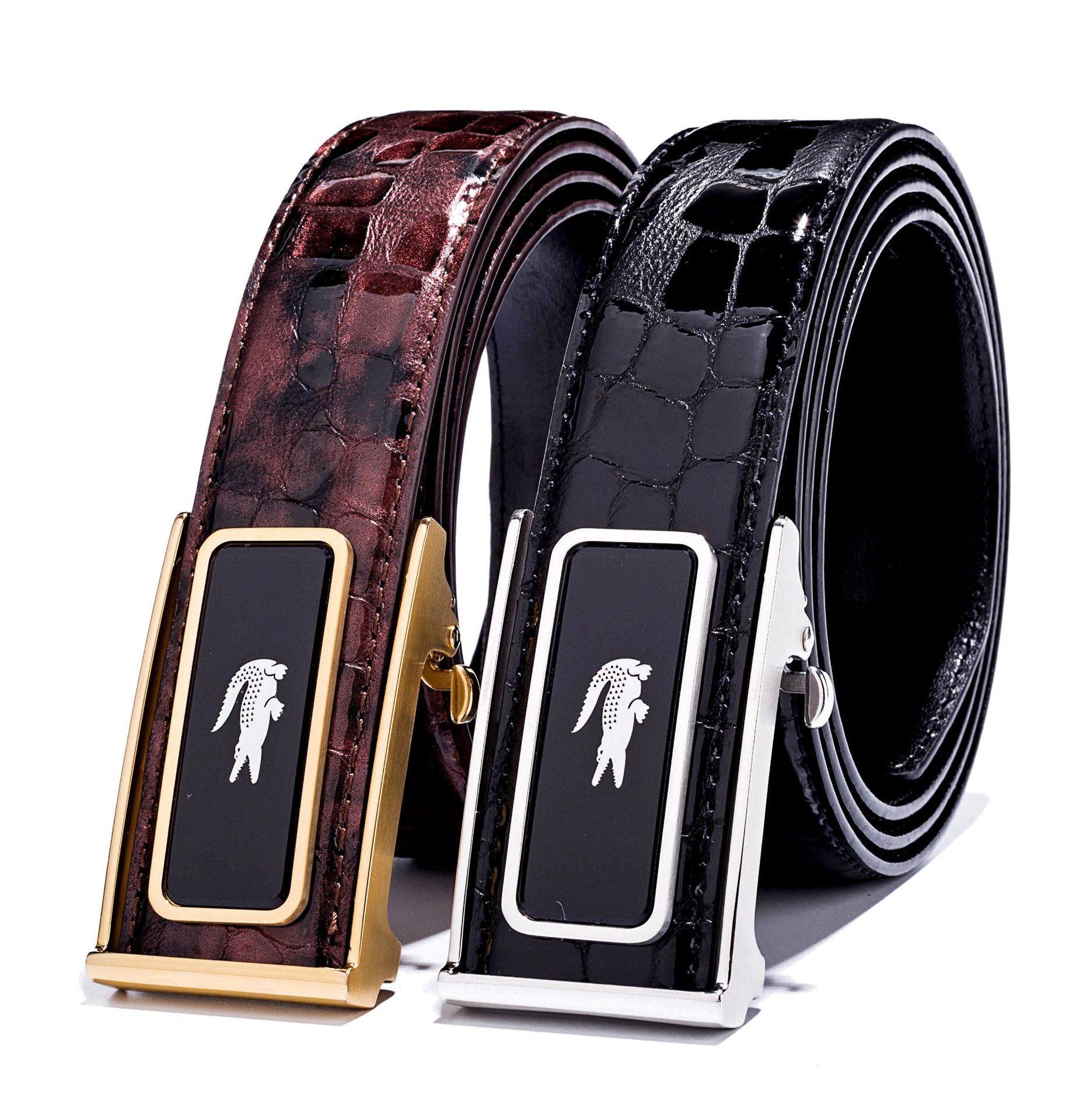 男士钢扣真皮腰带 高端品质 原版石头纹进口头层牛皮自动扣皮带