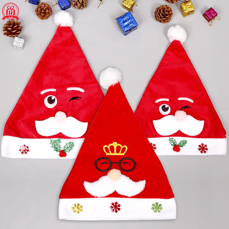 Christmas Hat Flannel Antlers Hat for the Elderly Christmas Party Wear Holiday Decoration Hat Adult Children Hat