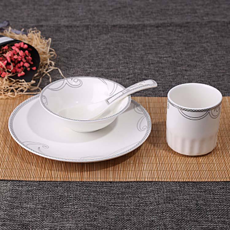 酒店摆台餐具四件套 餐厅会所厨房碗碟 酒楼饭店用品陶瓷餐具套装