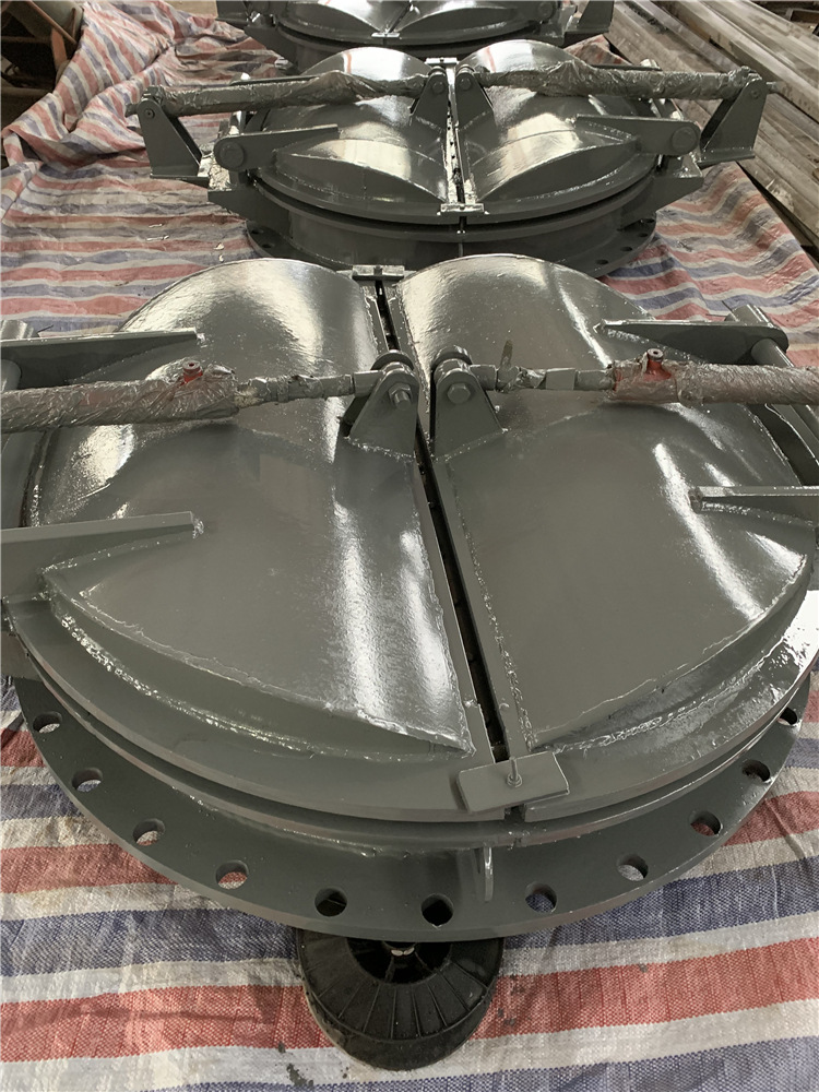 节能型侧翻拍门液动电动双开侧开浮箱拍门手机电动远程控制启闭