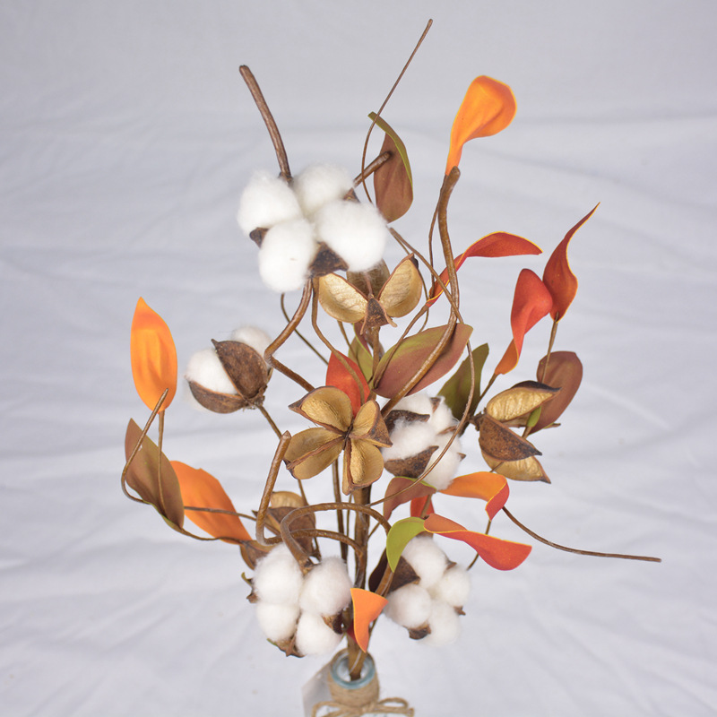 生产供应 红色棉花壳工艺品 pe棉花干花 手工家居摆设装饰用品