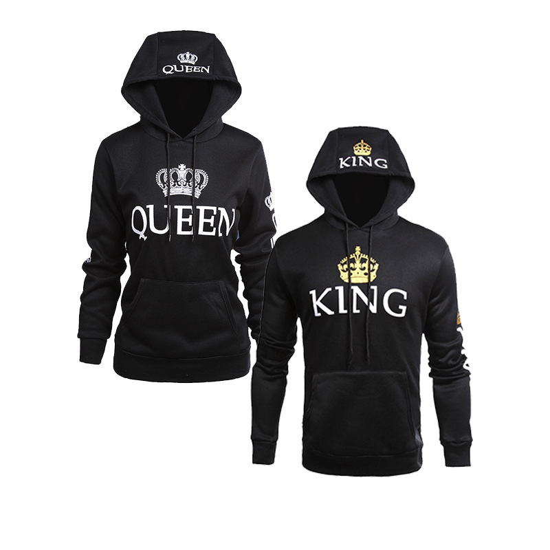 king queen男女连帽套头宽松卫衣情侣衣服港风韩版国潮牌大码休闲