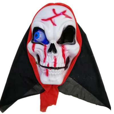 外贸跨境货源厂家直销万圣节爆眼鬼骷髅大号恐怖包黑红头巾血面具