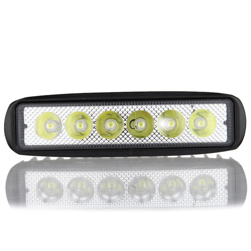 大功率 汽车改装 高亮18w工作灯6 led工程车灯长方形 工作灯 聚光