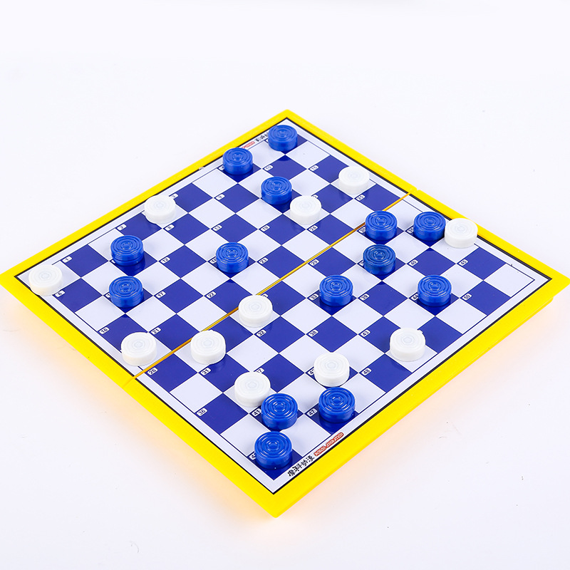 磁性国际跳棋折叠式100格子西洋跳棋磁石棋盘初学者进口耐摔材质