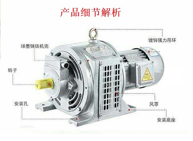 戴维yct电磁调速电机励磁三相380v异步交流电机全铜马达无极滑差