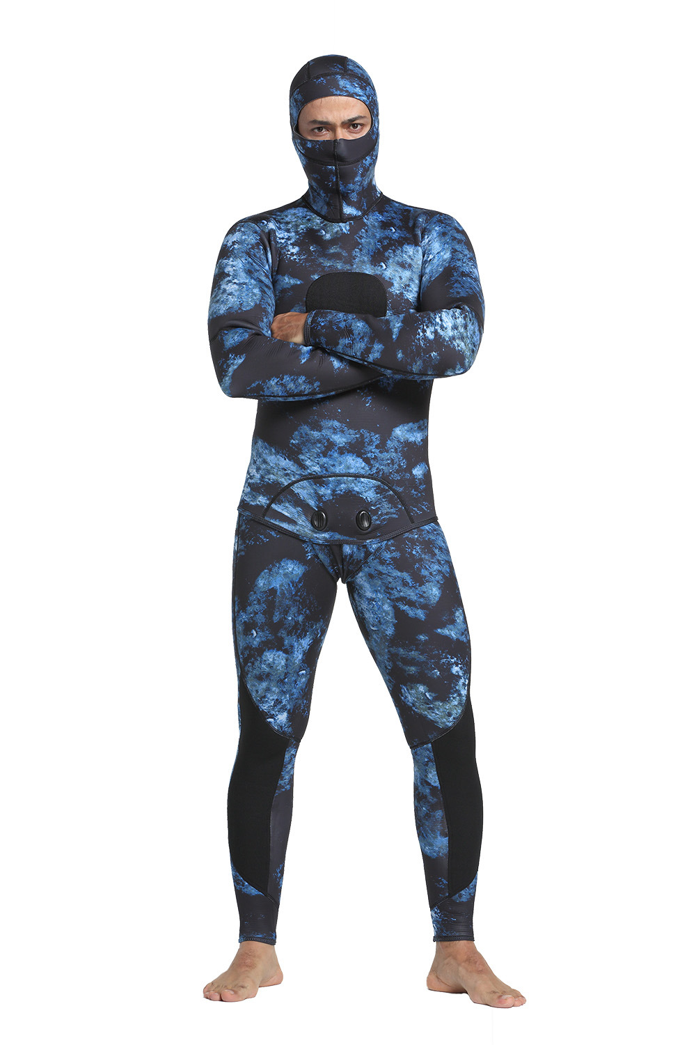 5mm迷彩潜水服分体两件套防寒保暖潜水服潜水衣厂家直销