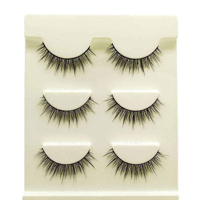 3d137 3D False Eyelashes Three Pairs Eyelash Multi-Layer Three-Dimensional Cross Eyelash Foreign Trade