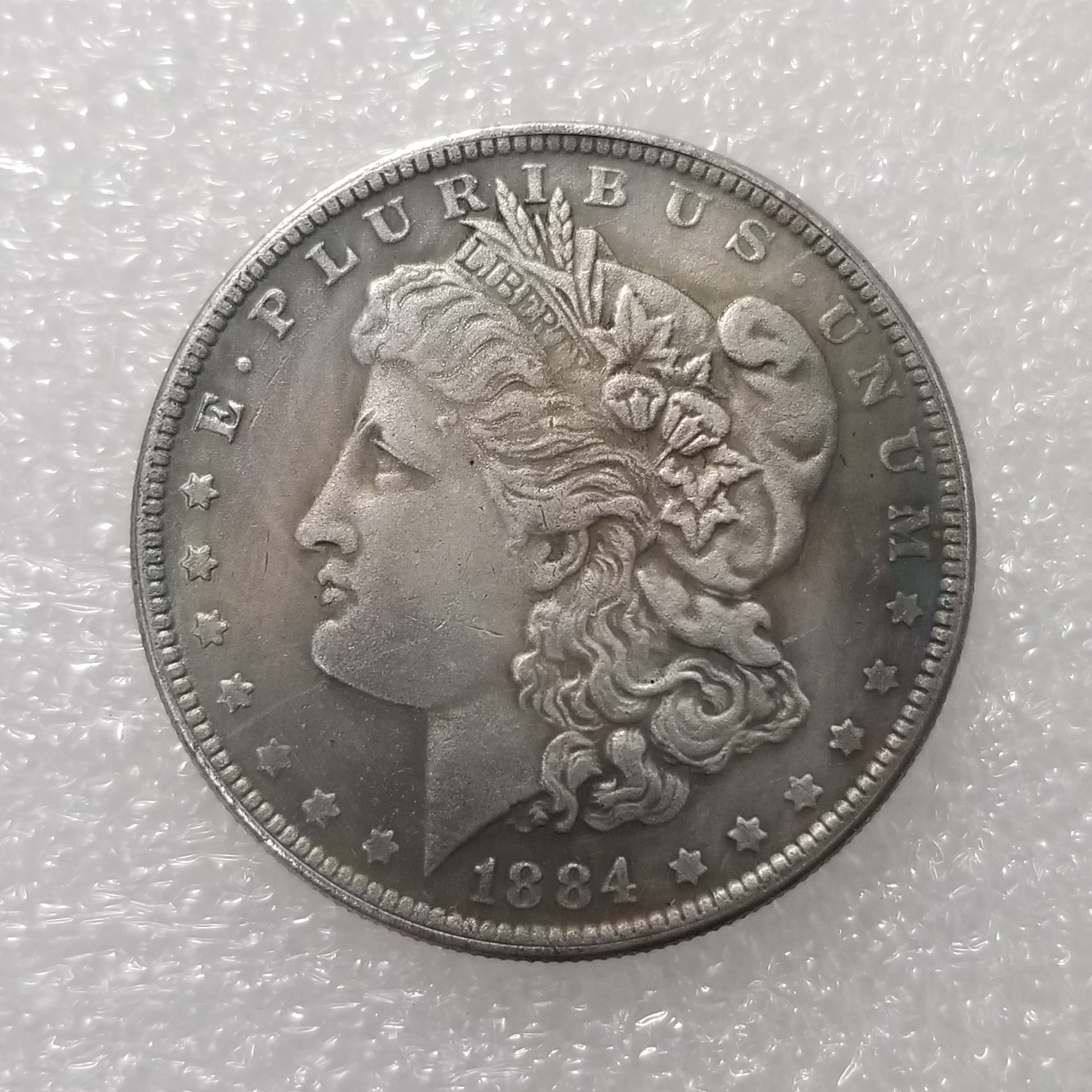 仿古工艺品1884黄铜材质s版铜镀银摩根银元批发收藏