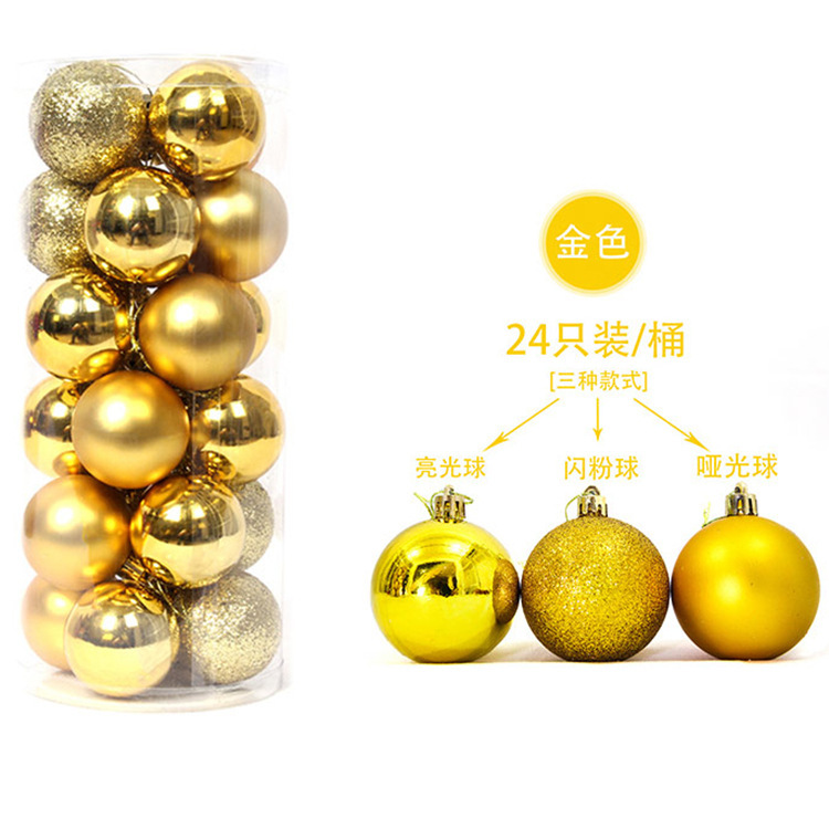 Factory Supply Plastic Barrel Bright Light Christmas Ball Christmas Decorating Ball Plastic Matte Ball Wholesale Christmas Gifts