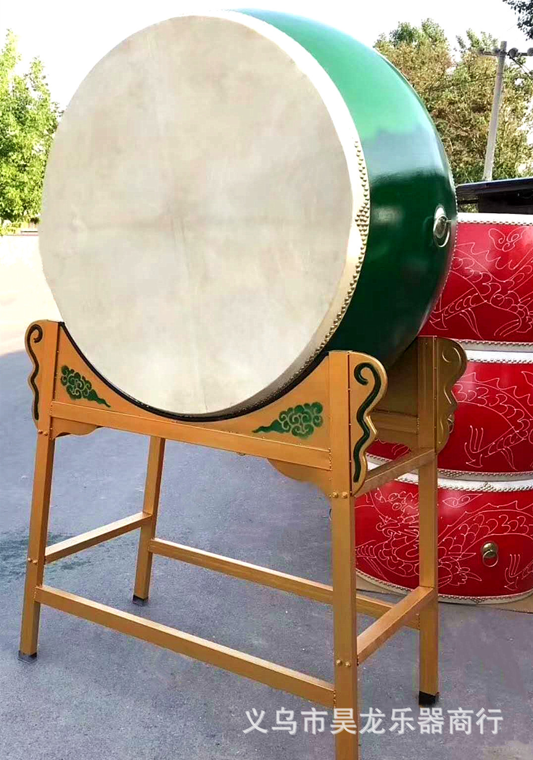 龙鼓绘龙牛皮大鼓民族战鼓威风锣鼓寺庙鼓成人演出表演鼓中国红鼓