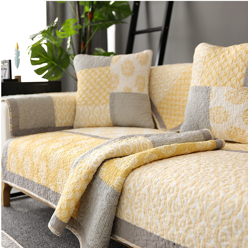 现货新款水洗棉拼布沙发垫 布艺印花四季坐垫 沙发坐垫套装定制