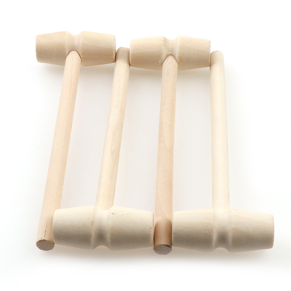 2个平底实木小木锤 42*139mm 敲打小木槌儿童玩具小锤 考古小木锤