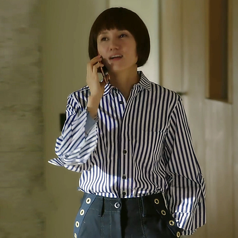 百搭长袖棉质条纹衬衫2020春季新款我的前半生唐晶袁泉马伊琍同款