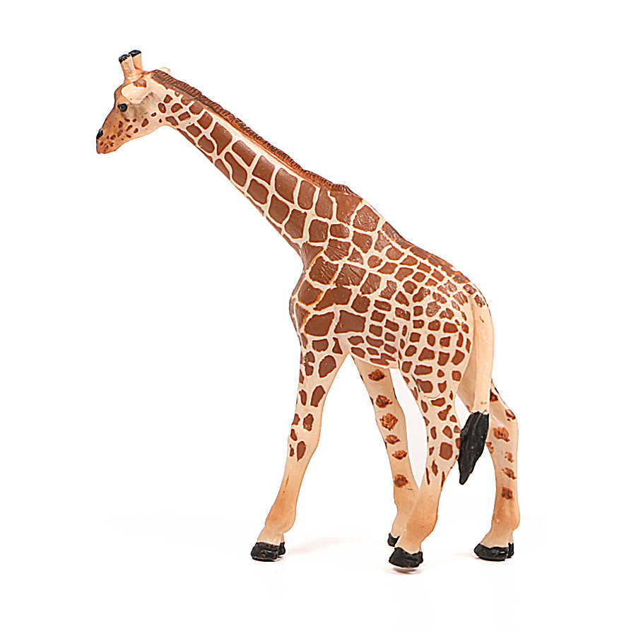 儿童仿真野生动物模型实心静态长颈鹿搪胶套装摆件玩具4款搭配