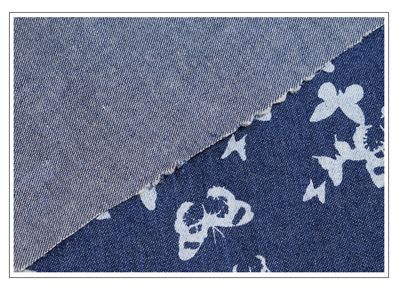 薄款衬衫牛仔面料 雕印印花牛仔布 夏季男女裤装时装工作服面料