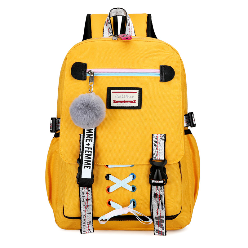 Cross-Border Fashion Sports and Leisure Backpack Male and Female Middle School Student Schoolbag Anti-Theft Backpack Travel Backpack Printable