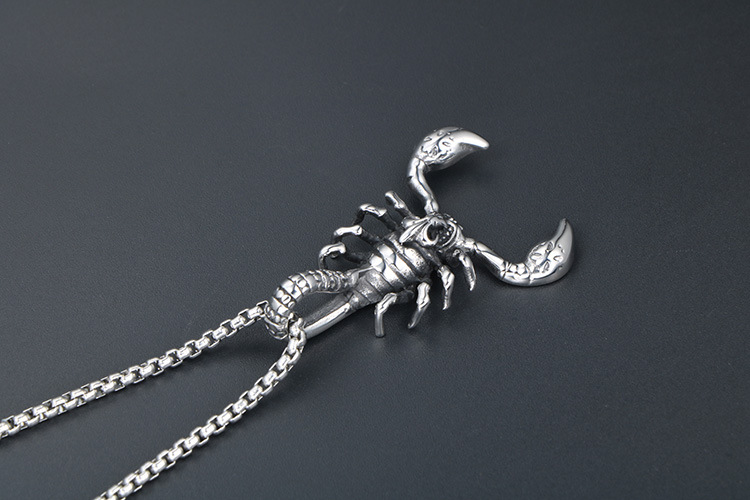 电商现货钛钢蝎子项链吊坠12星座天蝎座男女士朋克动物配件sp759