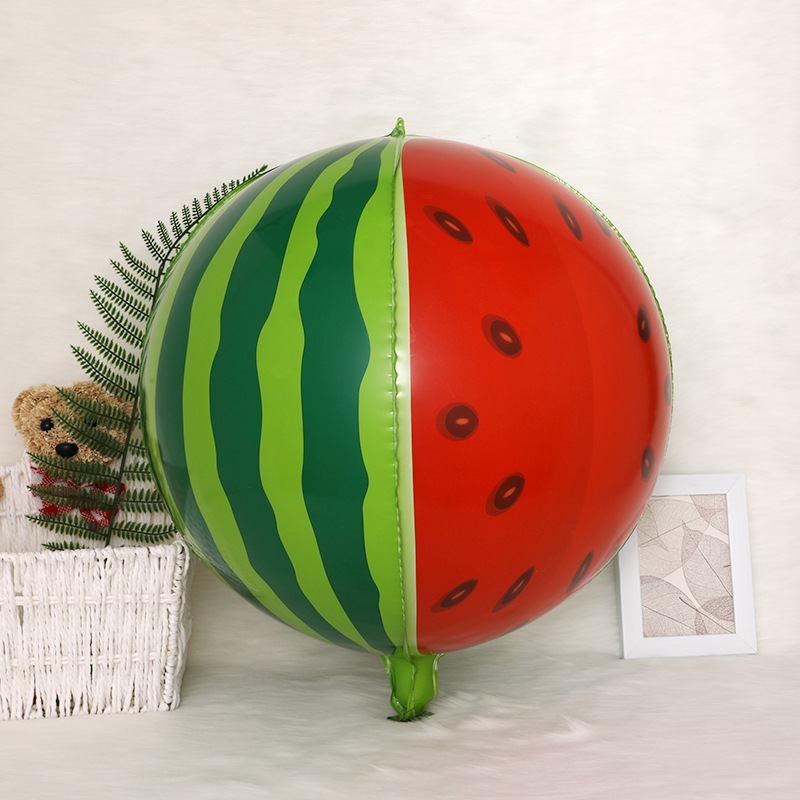22寸4d球西瓜球两面红两面绿圆球 夏日生日主题派对氛围装饰布置