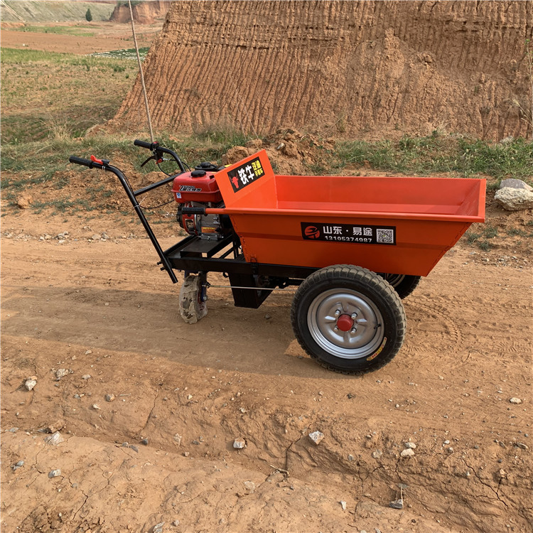 装修拉料汽油灰斗车 山地运橙子助力小斗车 药材基地肥料运输车