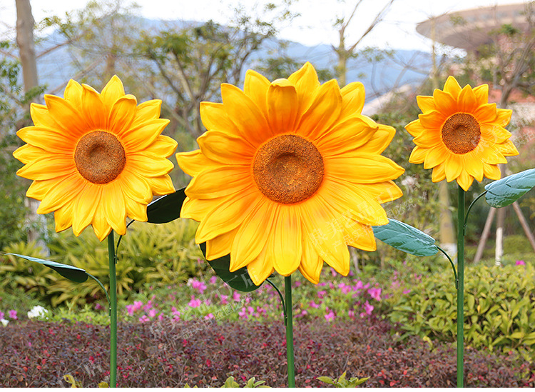仿真向日葵菊花玻璃钢雕塑花朵户外园林景观摆件花园庭院子装饰品