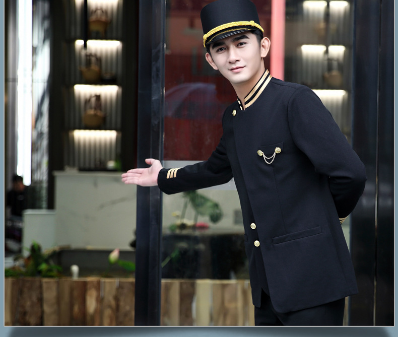 酒店门童工作服男宾馆会所迎宾接待泊车员制服长袖秋冬装酒店制服
