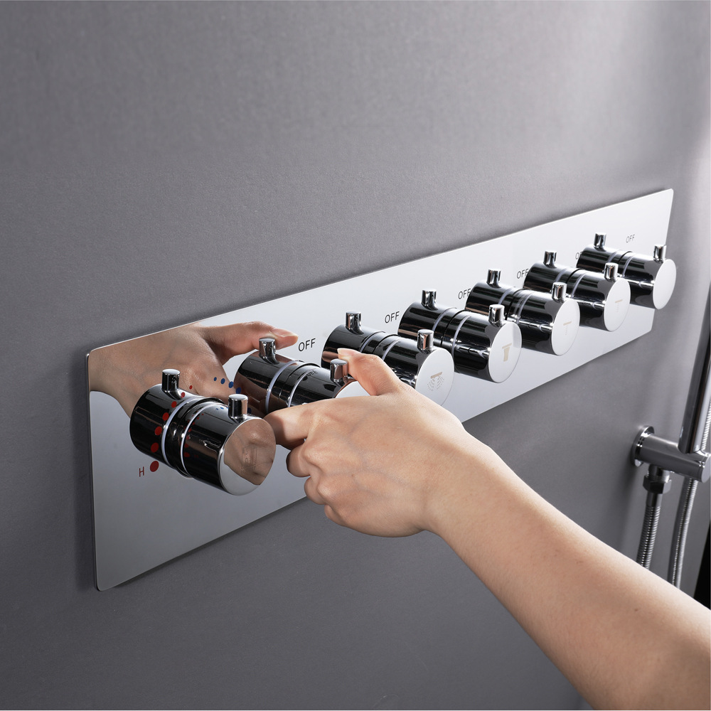 暗装花洒黄铜预埋阀体恒温混水阀六功能淋浴开关阀体hihspj068