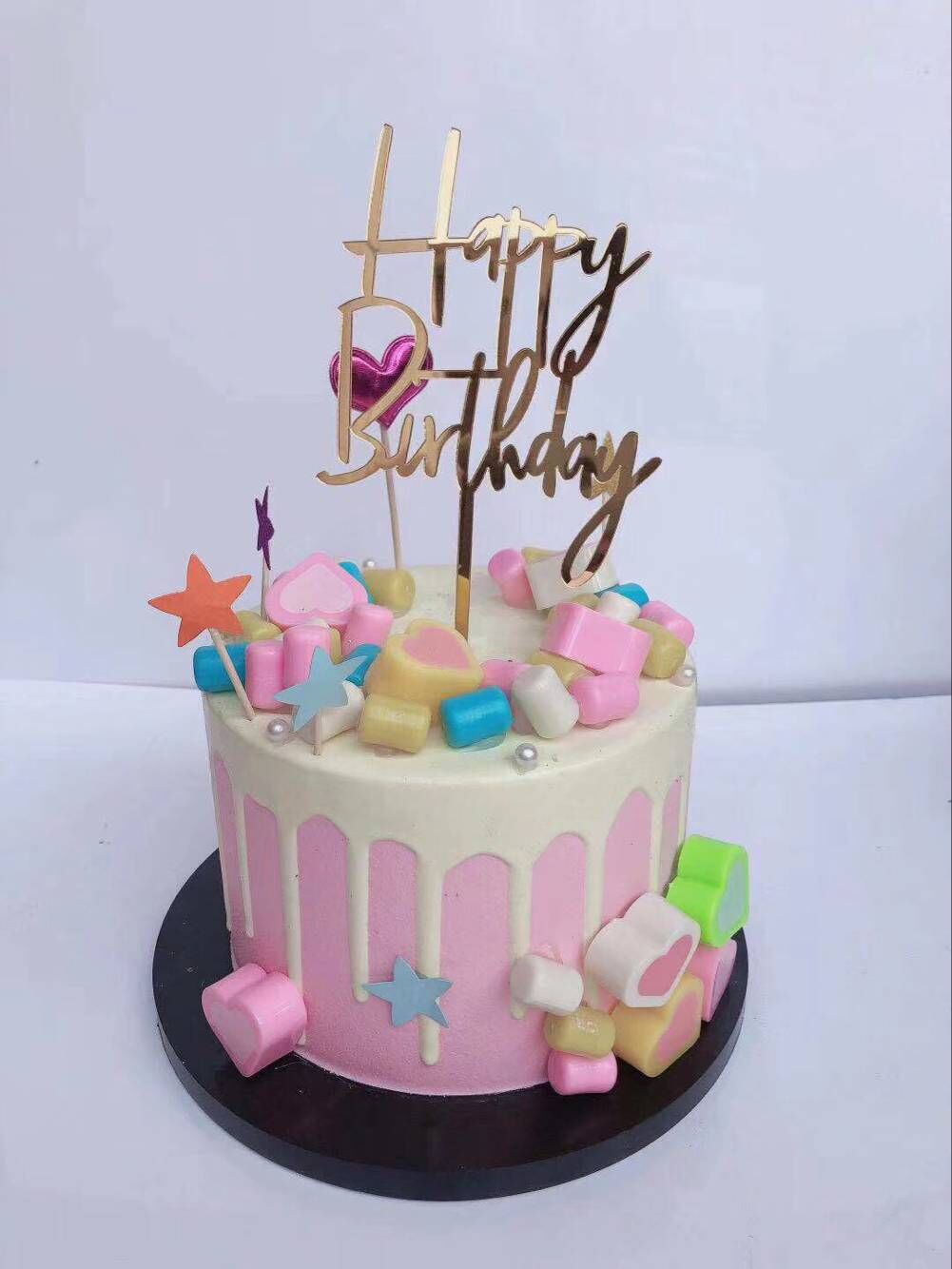 亚克力插牌厂家 生日快乐蛋糕装饰用品插件烘焙摆件插旗 插卡批发