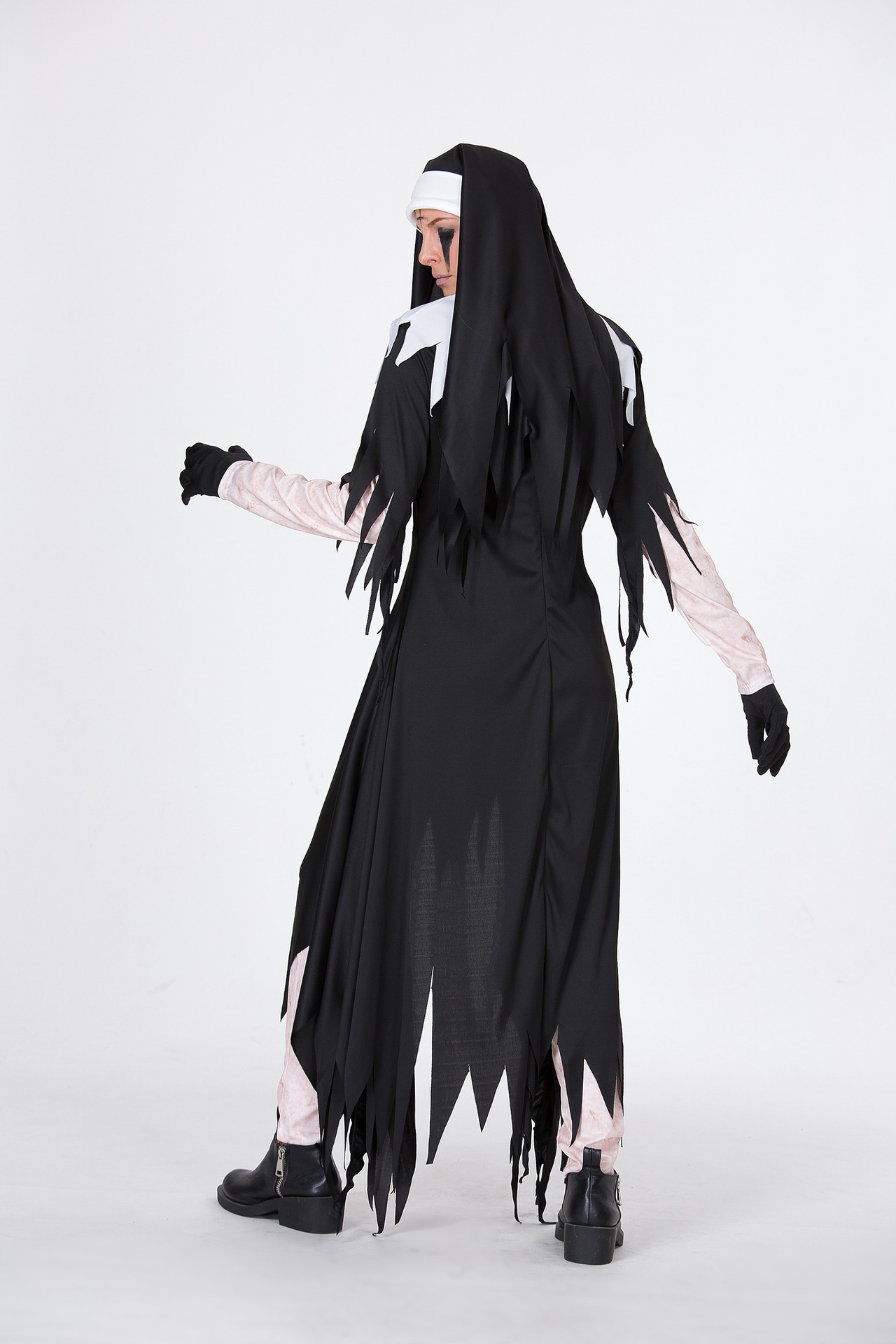 万圣节cos刺激吸血鬼修女服 角色扮演恶魔女服装 the nun鬼修女服