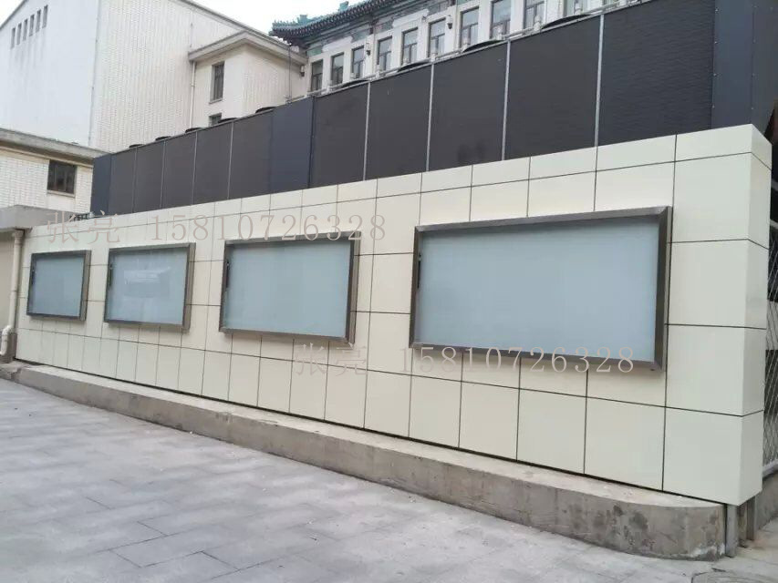 学校不锈钢玻璃橱窗,学校挂墙宣传栏,学校粘贴栏