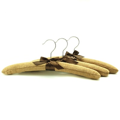 长期供应 麻布棉布绒布丝绸衣架 酒店服装店室内用品包布衣架