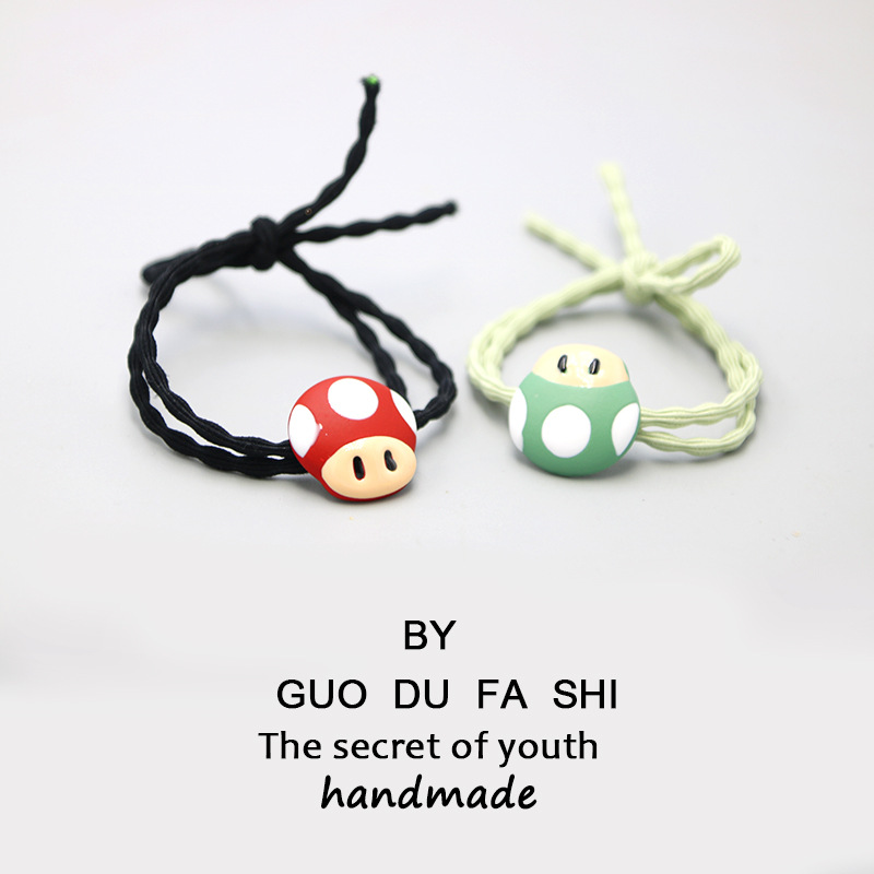 可爱小蘑菇发圈网红个性头绳日韩流行创意蘑菇侠发绳扎头发橡皮筋