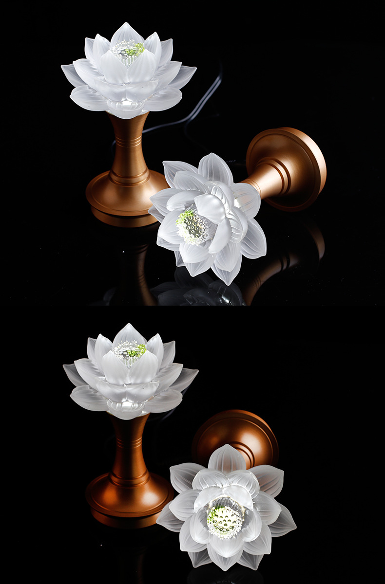 佛教用具琉璃莲花灯佛供灯led节能纯铜莲花灯佛堂佛前供佛灯