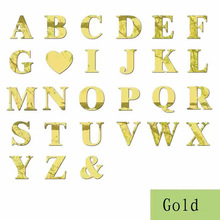 DIY创意3d立体亚克力26英文字母大写银色金色镜面贴 外贸墙贴