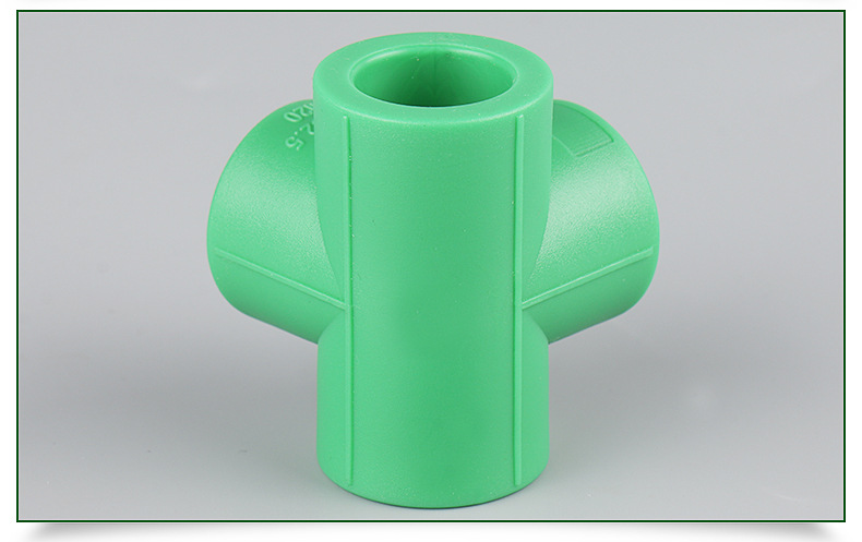 厂家供应 绿色ppr45度四通 现货批发多规格ppr立体四通