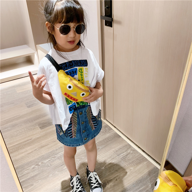 Korean Style Cute Cartoon Boys and Girls Shoulder Messenger Bag Fashion Robot Children's Pockets Change Accessories Small Bag Fashion