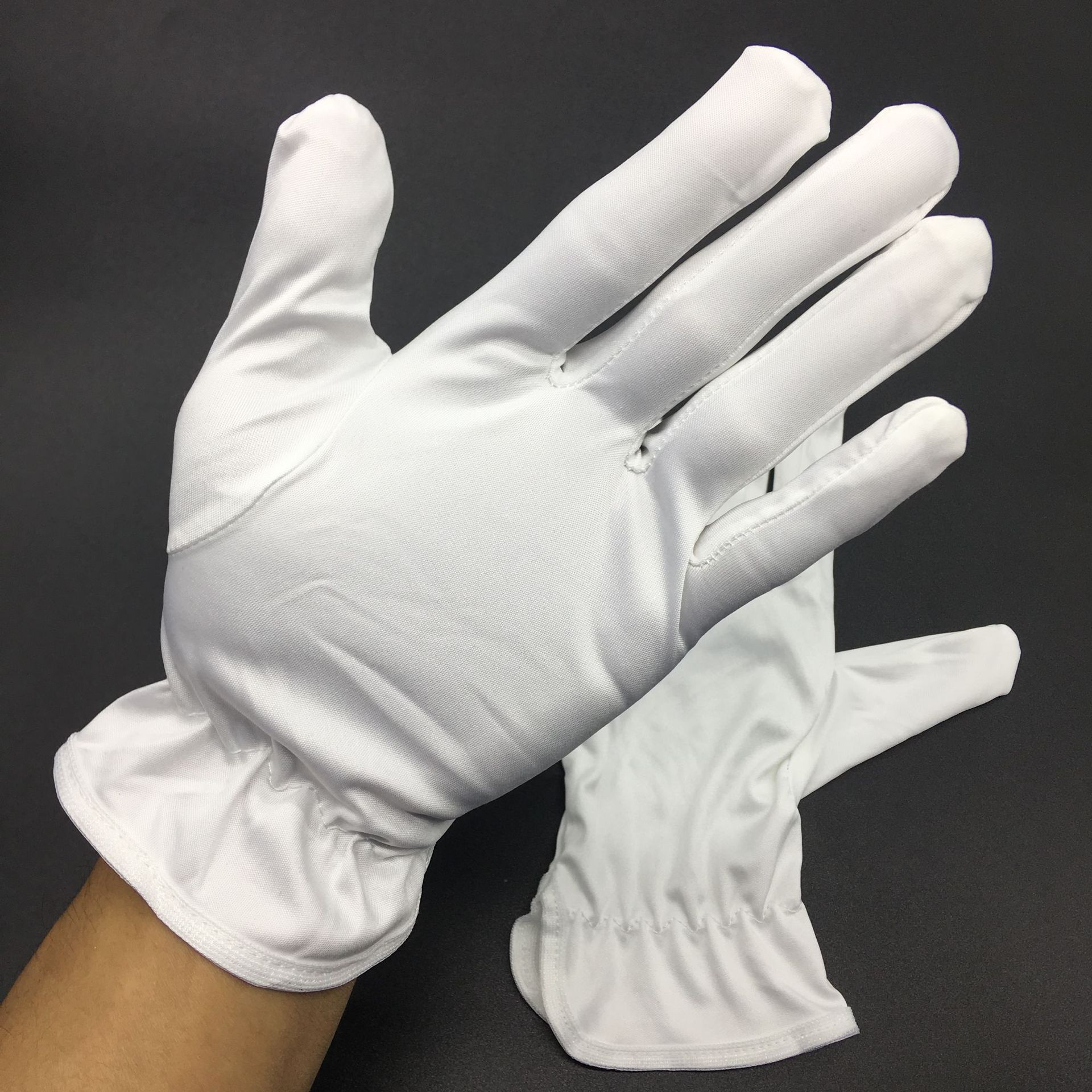 手套厂家直销优质白手套超细纤维无尘布手套 高档礼仪珠宝手套