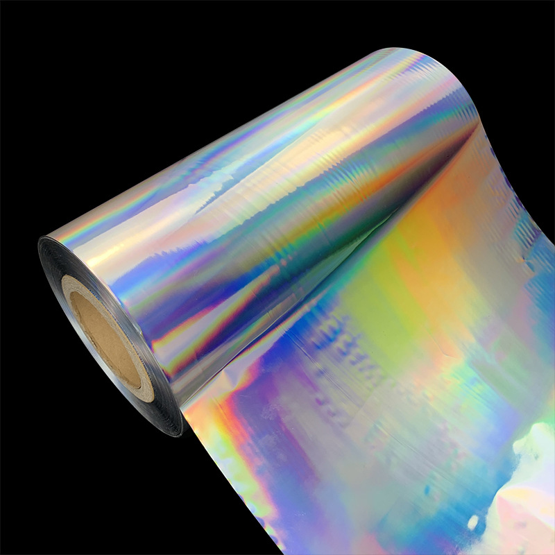 专业分切供应bopp银素面镀铝镭射预涂膜 复合后表面可直接uv印刷